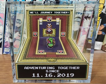 Legend of Zelda LTTP Anniversary Diorama - Zelda Valentine's Gift, Zelda 3D Diorama Cube, Handmade Diorama Cube, Zelda Couple Anniversary