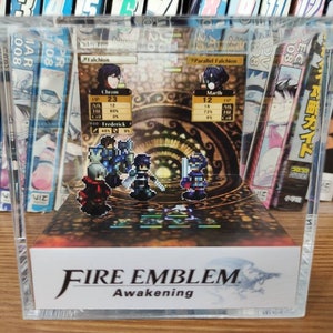 Fire Emblem Diorama - Chrom & Robin Vs Masked Marth (Awakening), Fire Emblem 3D Diorama Cube, Handmade Diorama Cube, Unique Gift for Gamers