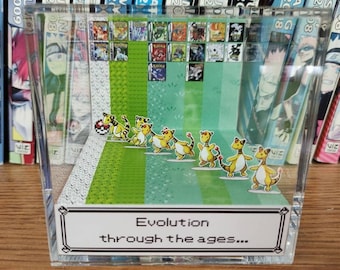 Pokemon Generation Ampharos, Pokemon Ampharos 3D Diorama Cube, Ampharos Handmade Crystal Diorama Cube, Ampharos Unique Gift for Gamers