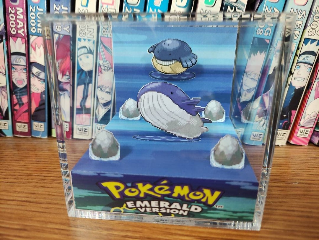 Evolution Wailord emerald, Wailmer Wailord 3D Diorama Cube, Wailmer
