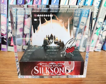 Silksong Hollow Knight Phantom Boss Diorama Cube – Hollow Knight Silksong Boss Scene, Handmade 3D Crystal Display, Silksong Decor