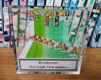 Pokemon Generation Entei, Pokemon Entei 3D Diorama Cube, Pokemon Entei Handmade Crystal Diorama Cube, Unique Gift for Gamers