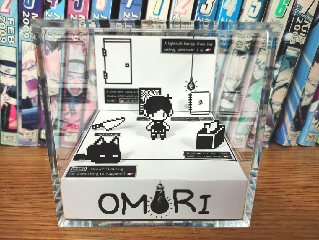Omori White Space Diorama Box Plus Texts! Pixel Art Omori 3D Shadowbox Diorama Cube, Indie Game Collectible, Handcrafted Omori Display Decor - Etsy