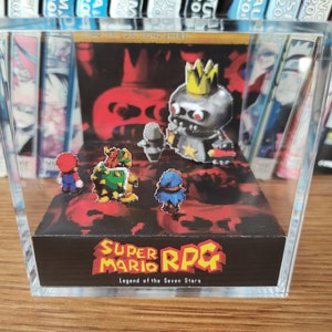 Diorama de Mario - Super Mario RPG (Enraged Smithy), cube de diorama Mario 3D, cube de diorama en cristal fait main, cadeau unique pour les joueurs