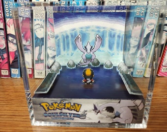 Lugia (Whirl Islands) SoulSilver, Lugia SoulSilver 3D Diorama Cube, Lugia Handmade Crystal Diorama Cube, Lugia Unique Gift for Gamers