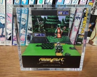 Shining Force Lowe Diorama , Shining Force 3D Diorama Cube, Shining Force Handmade Crystal Diorama Cube, Unique Gift for Gamers