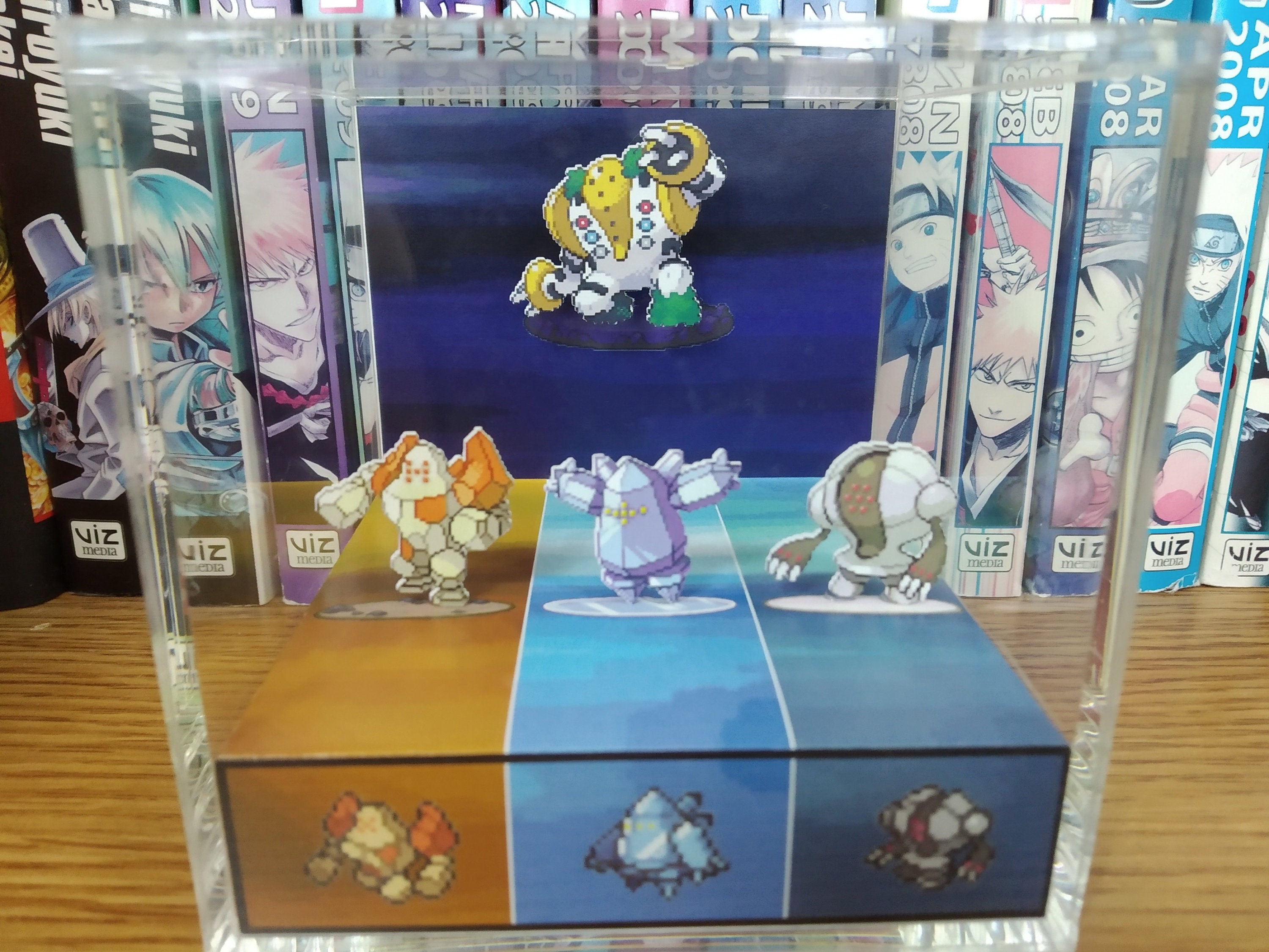 Pokemon Regigigas, Regirock, Regice, Registeel 3D Diorama Cube, Pokemon Handmade Crystal Diorama Cube, Pokemon Unique Gift for Gamers