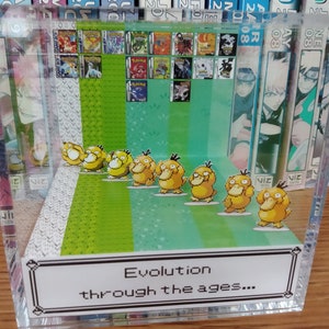 Pokemon Generation Psyduck, Psyduck Pokemon 3D Diorama Cube, Psyduck Pokemon Handmade Crystal Diorama Cube, Psyduck Unique Gift for Gamers