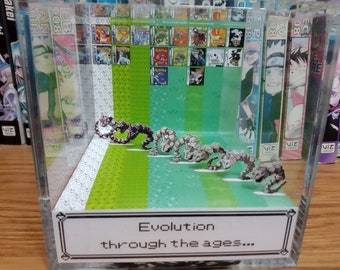 Pokemon Generation Onix, Onix Pokemon 3D Diorama Cube, Onix Pokemon Handmade Crystal Diorama Cube, Onix Pokemon Unique Gift for Gamers
