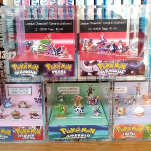 CUSTOMIZABLE Pokemon Hall of Fame,  Championship Hall of Fame Maker! 3D Pokemon Diorama Cube, Crystal Diorama Cube, Unique Gift for Gamers