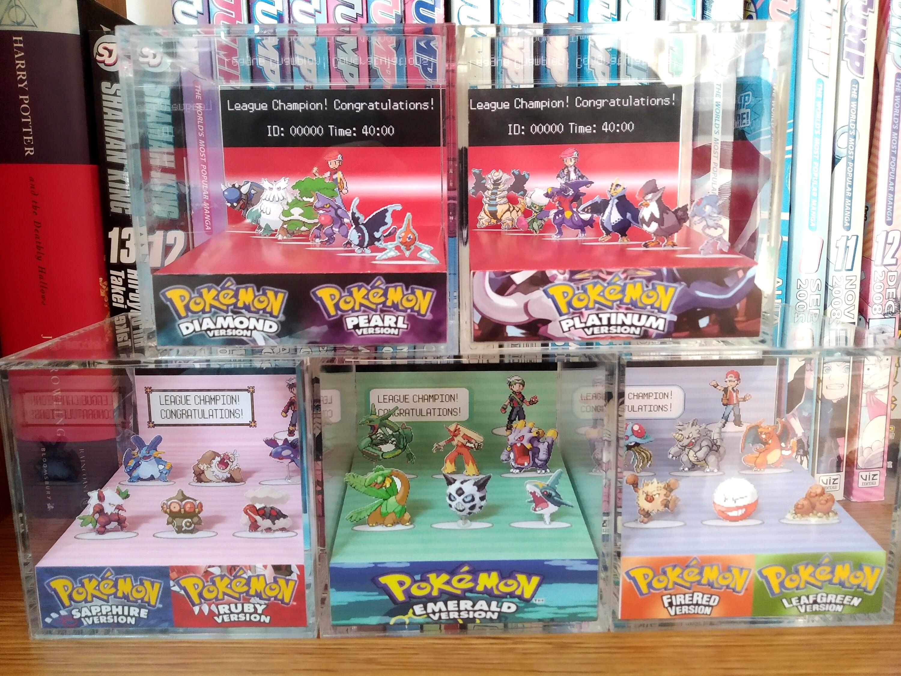 CUSTOMIZABLE Pokemon Hall of Fame,  Championship Hall of Fame Maker! 3D Pokemon Diorama Cube, Crystal Diorama Cube, Unique Gift for Gamers