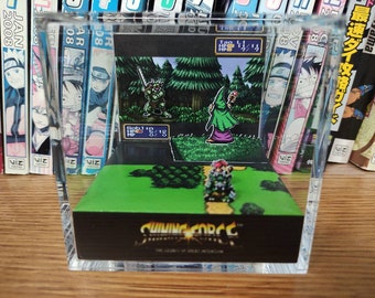 Shining Force Tao Diorama , Shining Force 3D Diorama Cube, Shining Force Handmade Crystal Diorama Cube, Unique Gift for Gamers