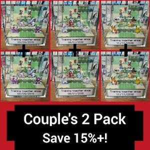 Caja de aniversario/San Valentín de Pokémon del Equipo Rocket PERSONALIZABLE, fecha de aniversario de pareja, diorama de aniversario 3D de Pokémon, regalo para parejas imagen 11