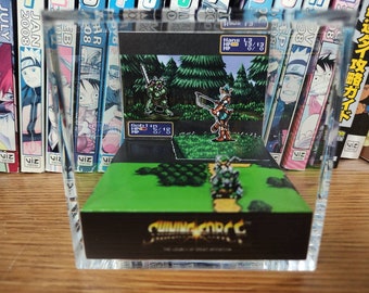 Shining Force Hans Diorama , Shining Force 3D Diorama Cube, Shining Force Handmade Crystal Diorama Cube, Unique Gift for Gamers