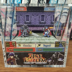 Fire Emblem Diorama - Black Knight vs Ike (Path of Radiance), Ike Fire Emblem 3D Diorama Cube, Handmade Diorama Cube, Unique Gift for Gamers