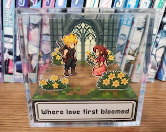 Final Fantasy Cloud and Aerith Diorama Cube, Yellow Lily Flower