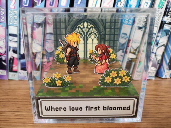 Final Fantasy Cloud and Aerith Diorama Cube, Yellow Lily Flower