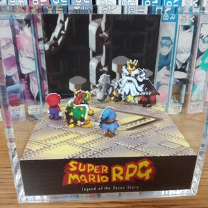 Mario Diorama - Super Mario RPG (Smithy), Mario 3D Diorama Cube, Handmade Crystal Diorama Cube, Unique Gift for Gamers