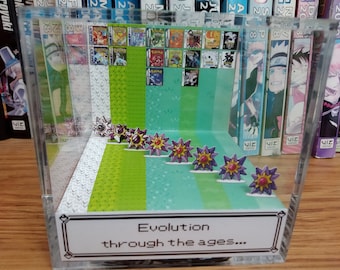 Pokemon Generation Starmie, Starmie 3D Pokemon Diorama Cube, Starmie Pokemon Handmade Crystal Diorama Cube, Starmie Unique Gift for Gamers