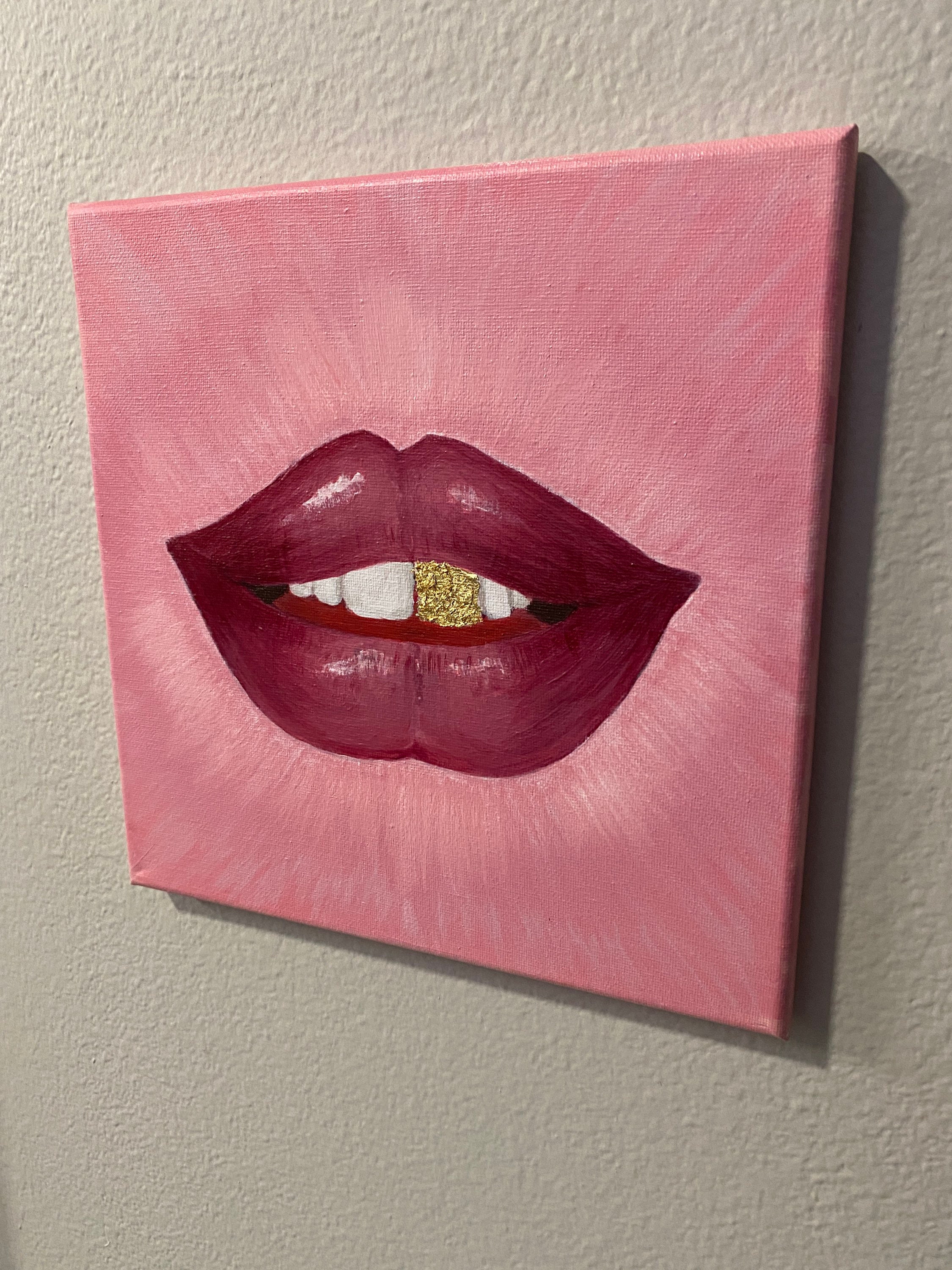 LIPS Acrylic Painting on Canvas Etsy