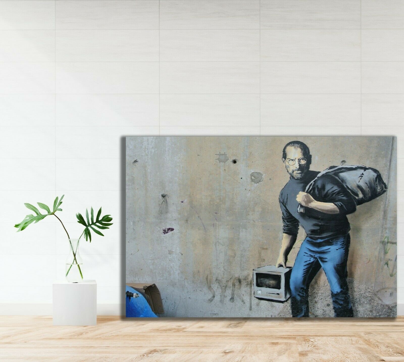 Banksy Son of A Migrant Steve Jobs Printed Canvas Picture - Etsy
