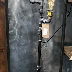Industrial Floor Lamp, Steampunk, Retro, Triple Edison Bulb
