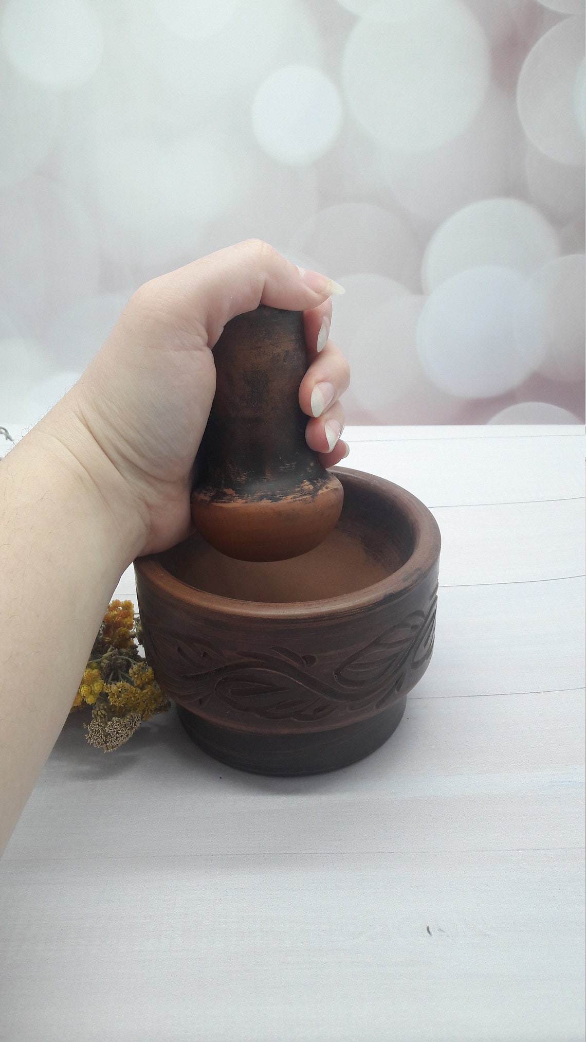 Handmade Clay Mortar Mortar & Pestle pottery Pestle and Etsy