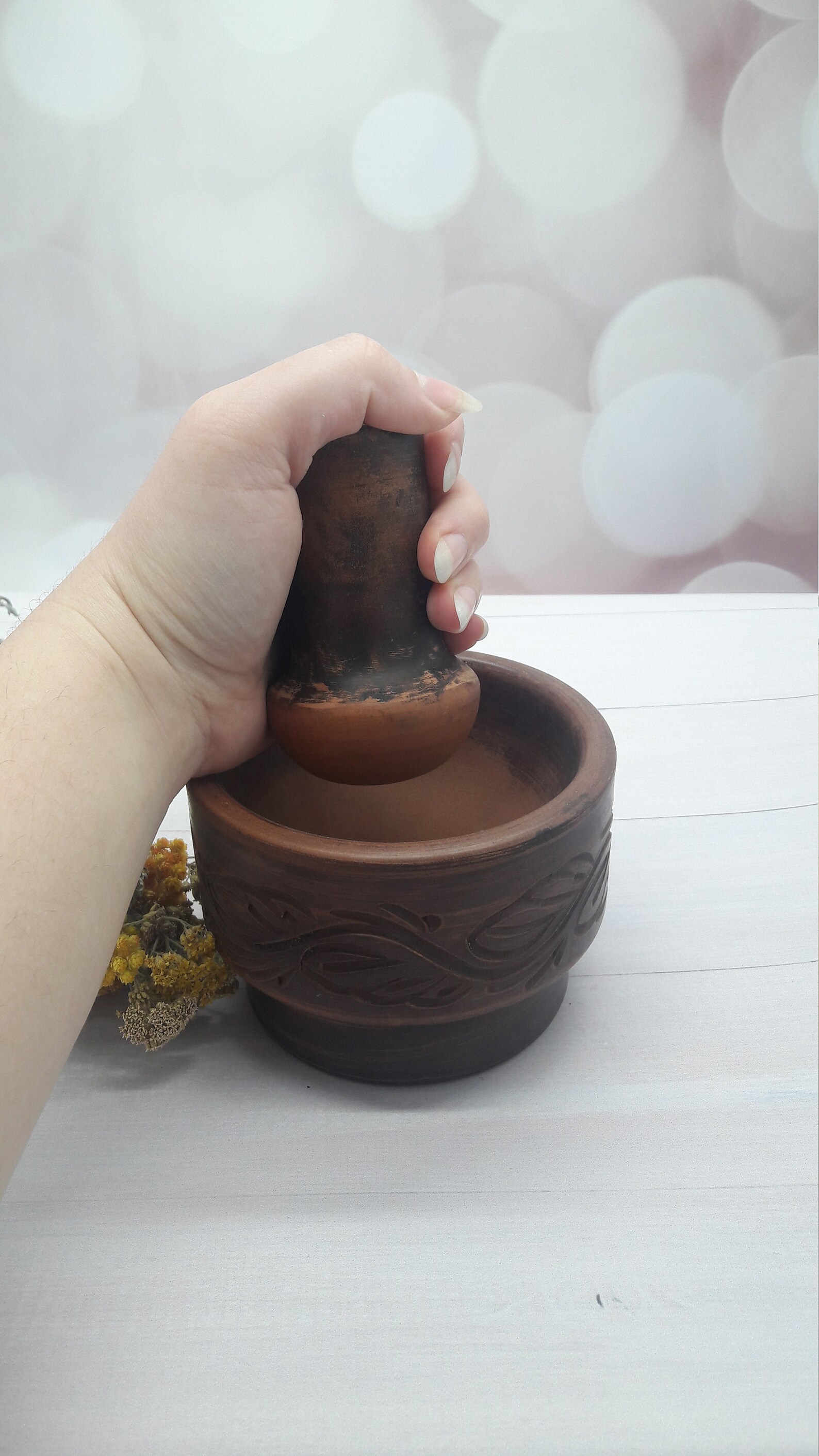 Handmade Clay Mortar Mortar & Pestle pottery Pestle and Etsy
