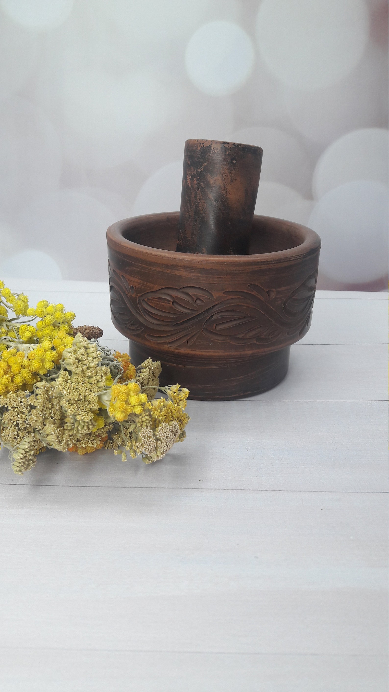 Handmade Clay Mortar Mortar & Pestle pottery Pestle and Etsy