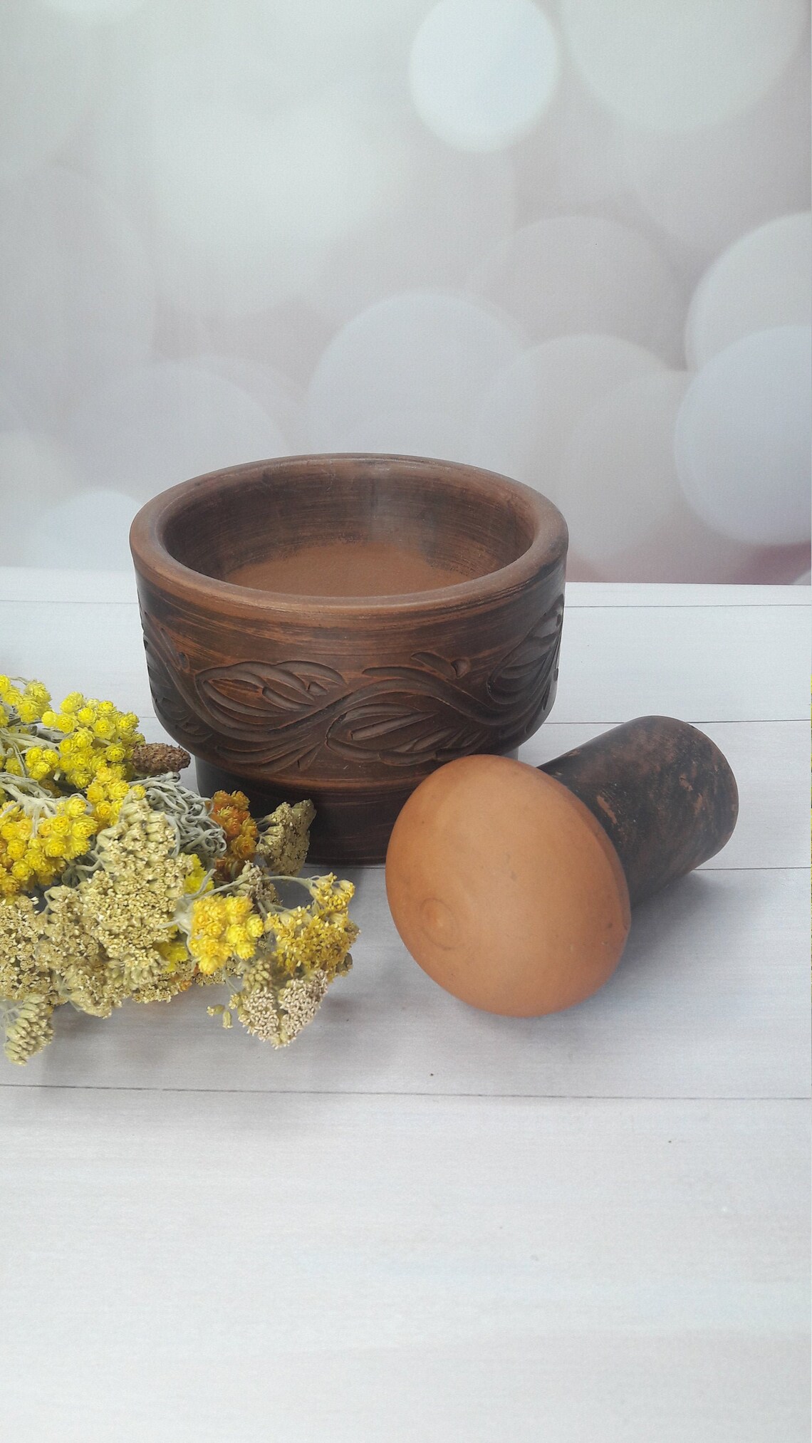 Handmade Clay Mortar Mortar & Pestle pottery Pestle and Etsy