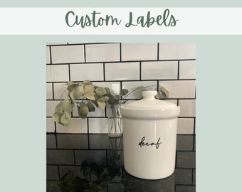 Custom Pantry and Kitchen Labels | Food Storage Labels | Custom Vinyl Storage Decal Stickers for Container Organizing Kitchen & Home