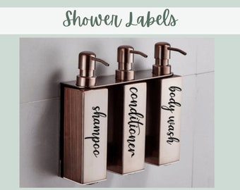 Full Set Body Wash Shampoo and Conditioner Labels |  Shower Labels | Bathroom Decal | Shower Label | Farmhouse