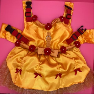 Beauty and the Beast - Belle - Dog Costume / Cat Costume - Halloween - Yellow Dress - with D-Ring