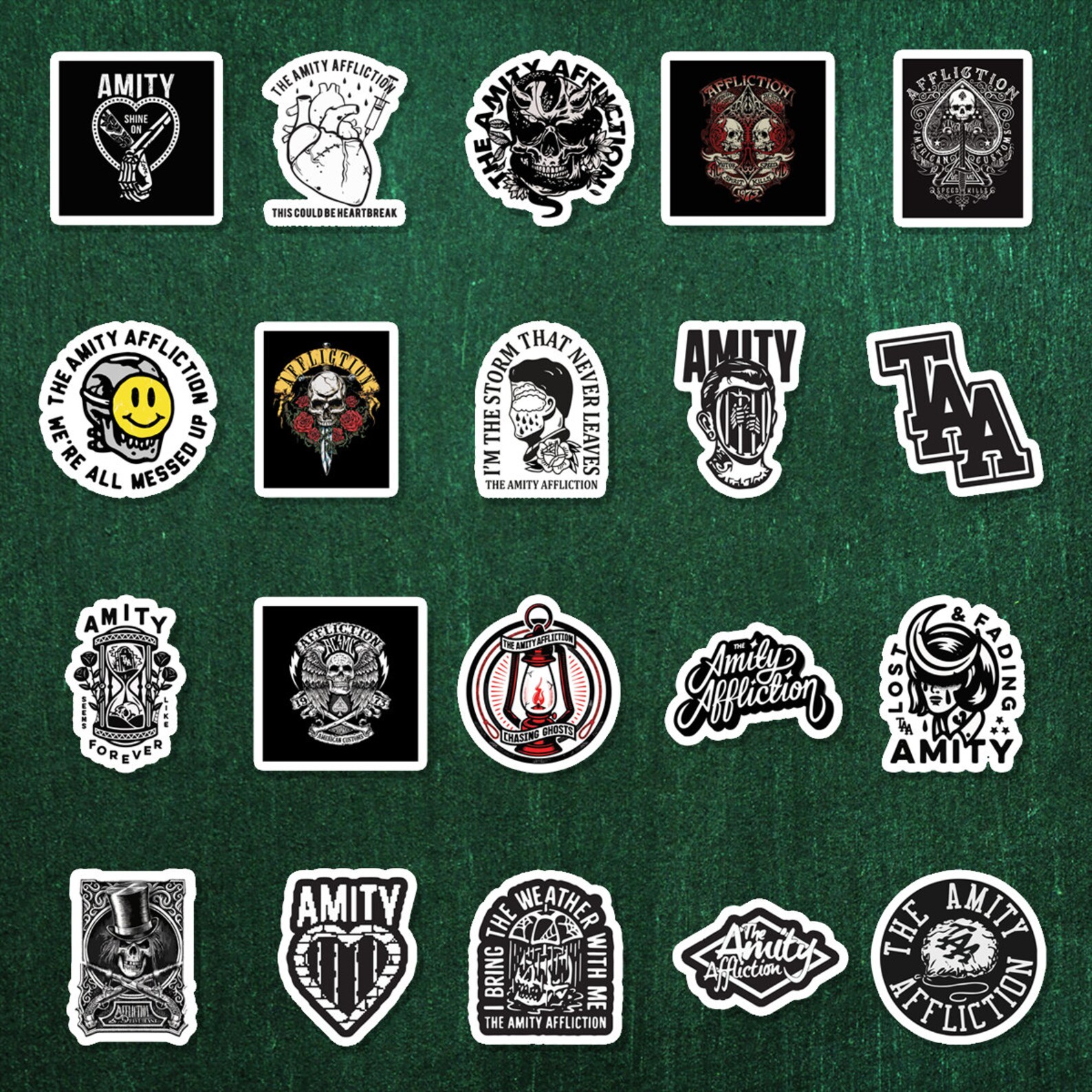Amity Affliction Stickers 20 Pcs Vinyl Decals For Skateboard Etsy