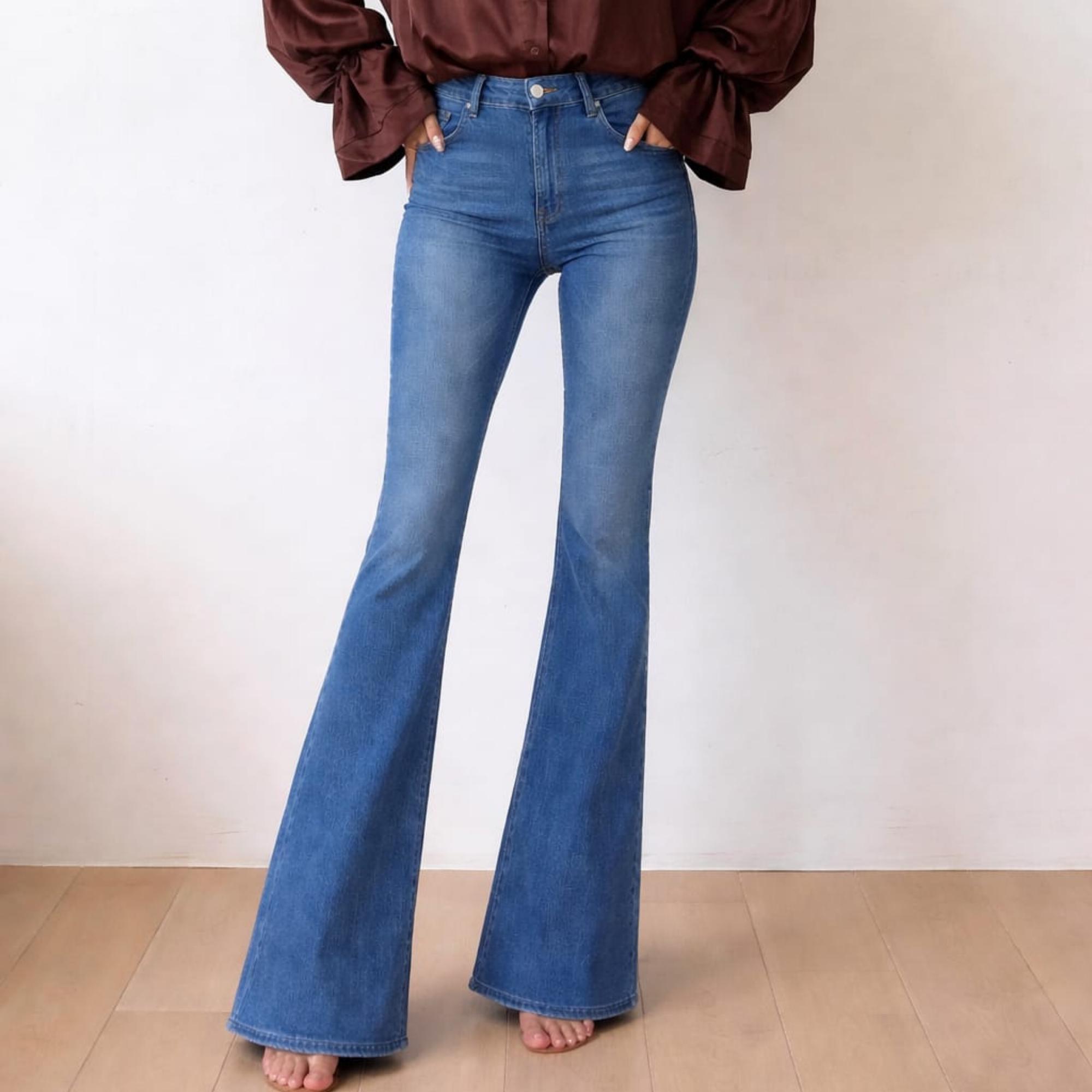 Basic Flared Pant Sewing Pattern | Wide Leg Jeans Pattern for Women XS ...