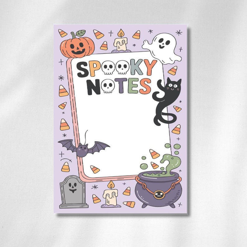 Cute Halloween Spooky Notes Notepad Set, 6 Design A5 A6 Notepads for ...