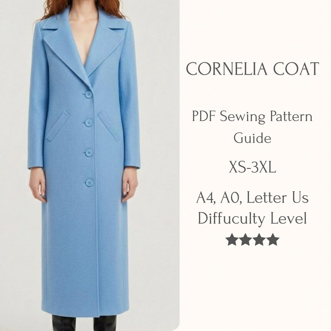 Dark Academia Gothic Coat Pattern, Victorian Overcoat Sewing Pattern ...