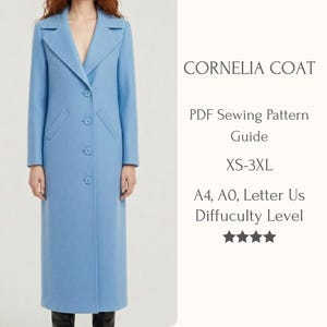 Dark Academia Gothic Coat Pattern, Victorian Overcoat Sewing Pattern for Women, Long Vintage Wool Coat, Regency Style Overcoat PDF Guide