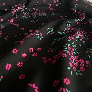 Cotton Viscose Fabric,150x100 Cm 1 Yard,Floral Black Fabric,Dress Shirt Blouse Fabric,Fabric For Sewing,Viscose Fabric Yard,Breathable