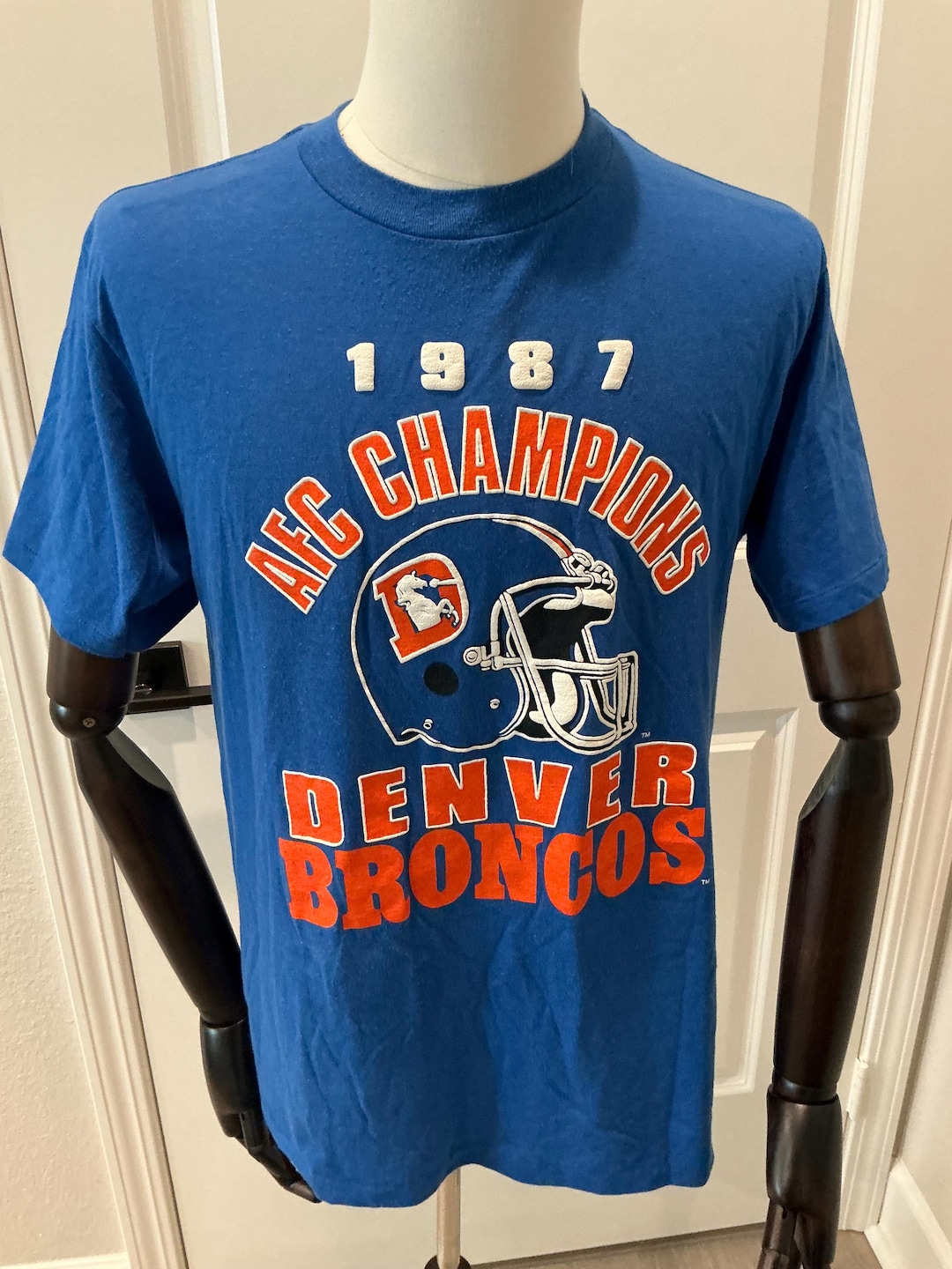 1987 Denver Broncos AFC Champions T-shirt Single Stitch XL Made in