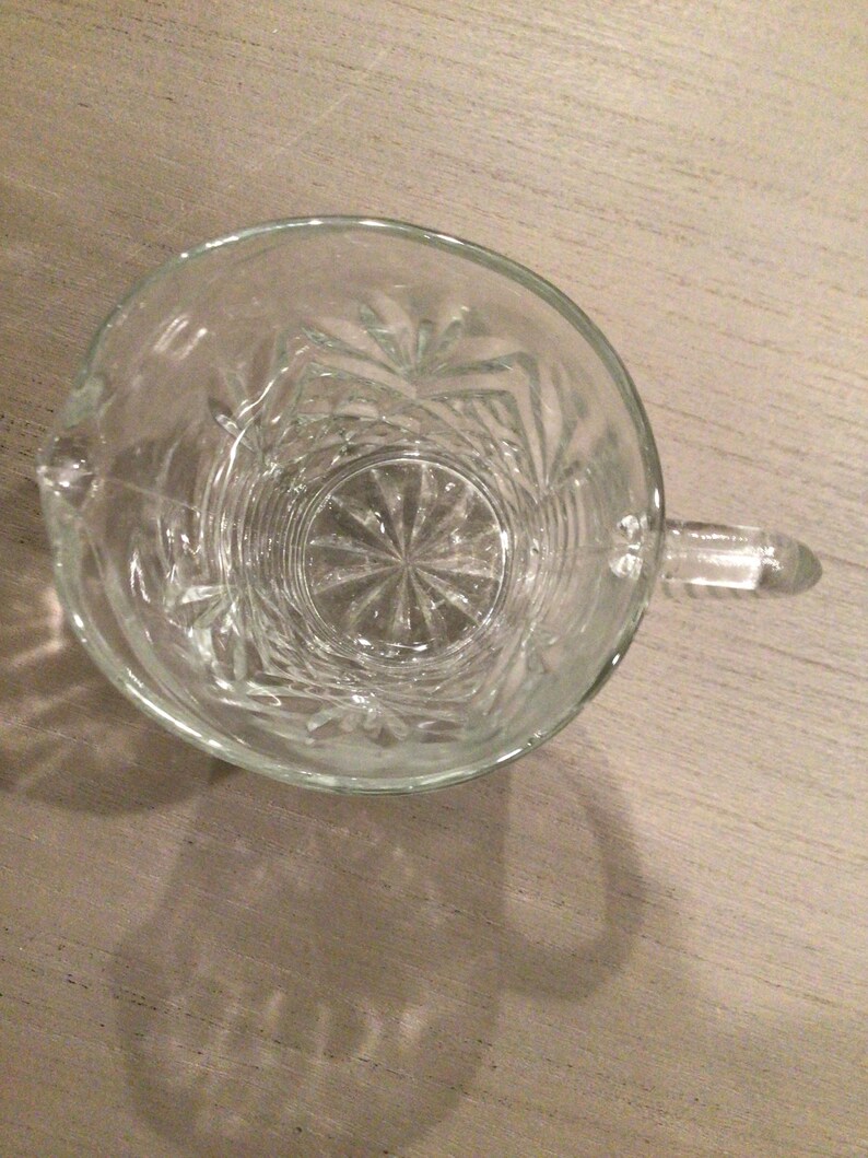 Vintage Small Cut Glass Creamer Pitcher Etsy