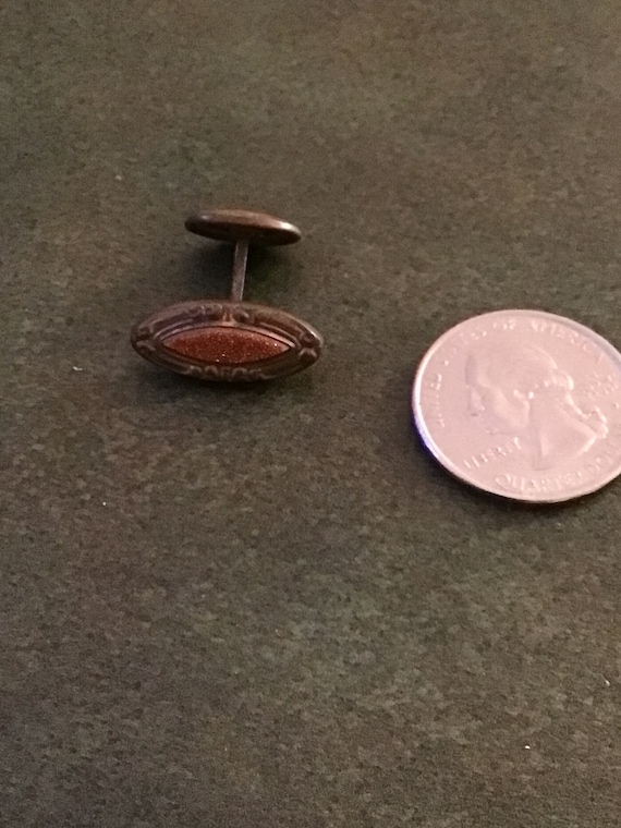 Antique Goldstone Cufflink - image 1