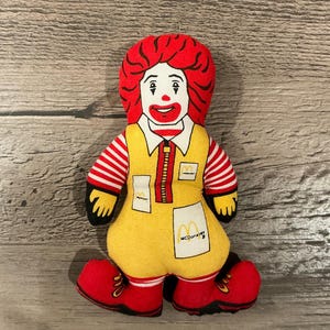Vintage Stuffed Miniature Ronald McDonald Toy Doll 1984