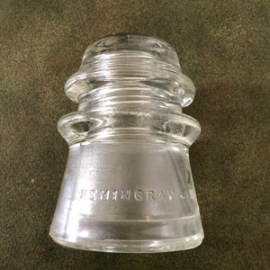 Vintage Hemingray #17 Clear Glass Insulator