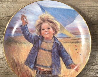 1982 Frances Hook Collector’s Plate “Kite Flying” #528