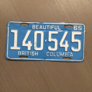 1965 British Columbia License Plate