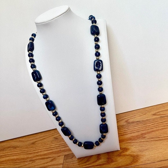 Vintage Blue Stone Necklace | Etsy