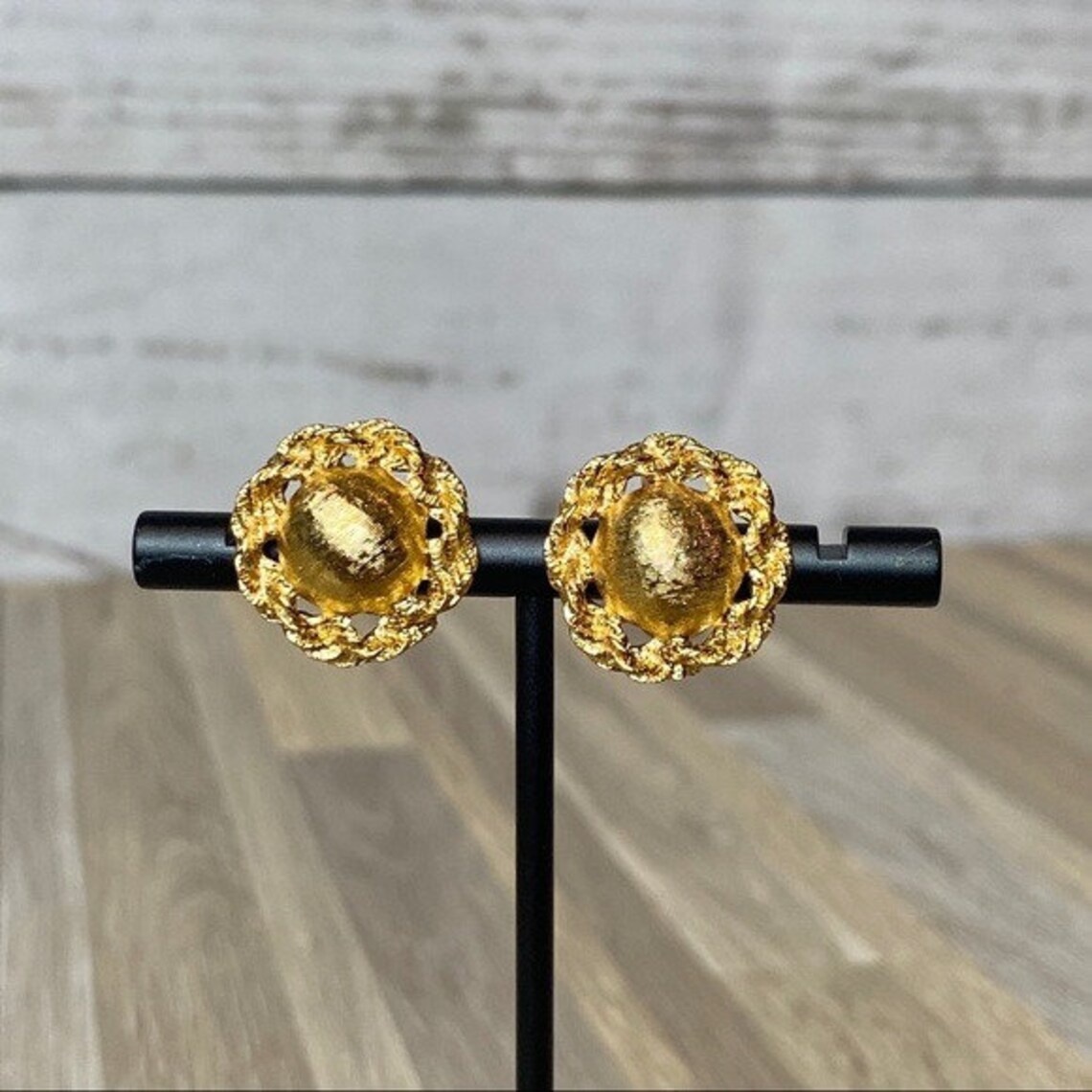 Vintage Gold Clip On Earrings Etsy