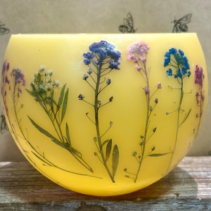 Beeswax Luminary  Pressed Flower Decor Anniversary Birthday Mom  Housewarming Memorial Gift Tea light Candleholder Lantern Unique Gift
