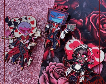 Lowgrade Vee's Maid Cafe Red Chrome Enamel Pins
